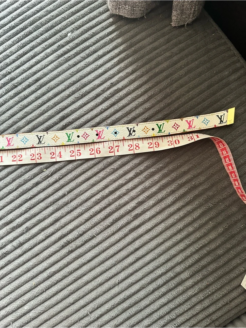 Authentic Louis Vuitton x Murakami Multicolor Monogram Belt Gold-Tone Buckle